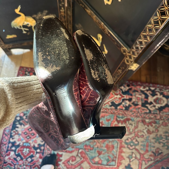 Vintage DKNY Brown Patterned Knee-High Boots - Picture 11 of 11